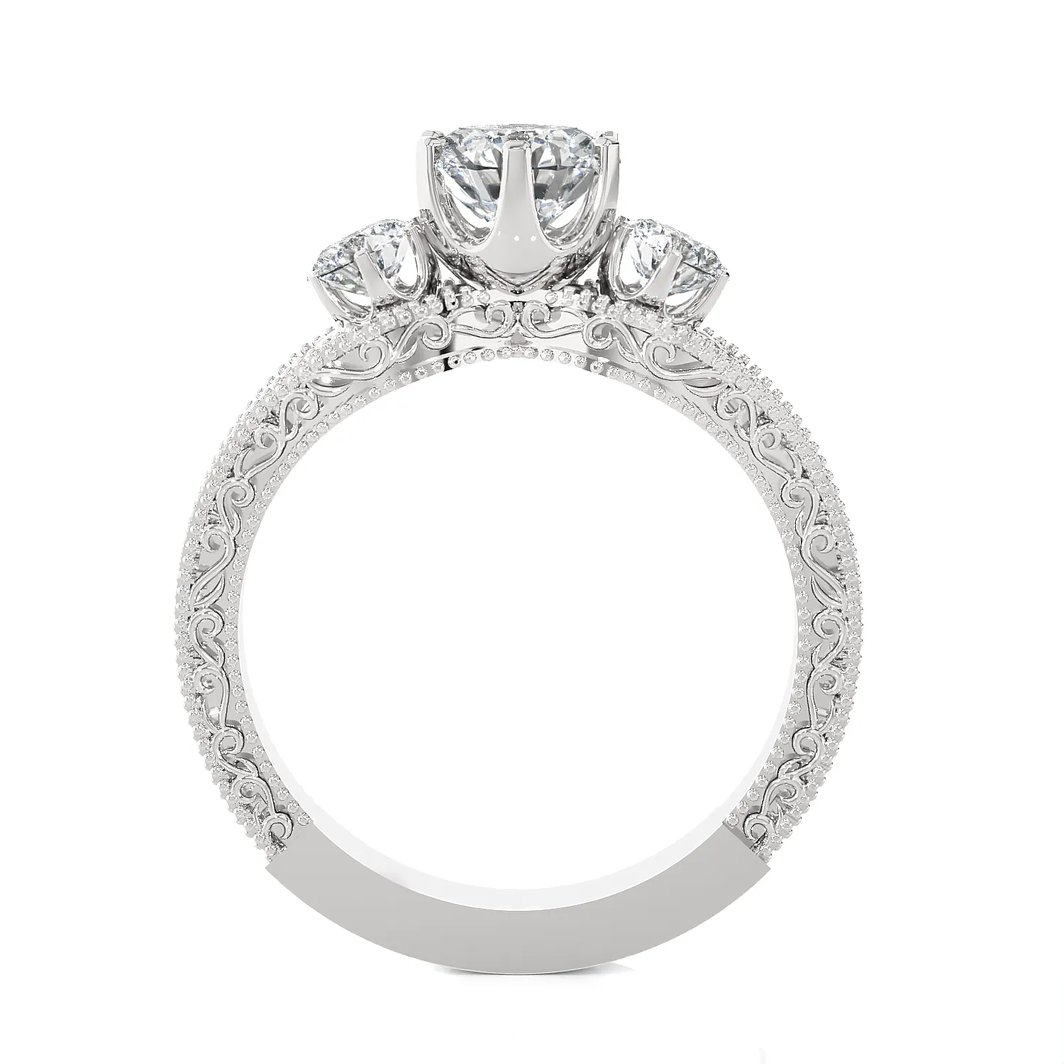 1 3/8 ctw Round Three Stone Lab Grown Diamond Ring