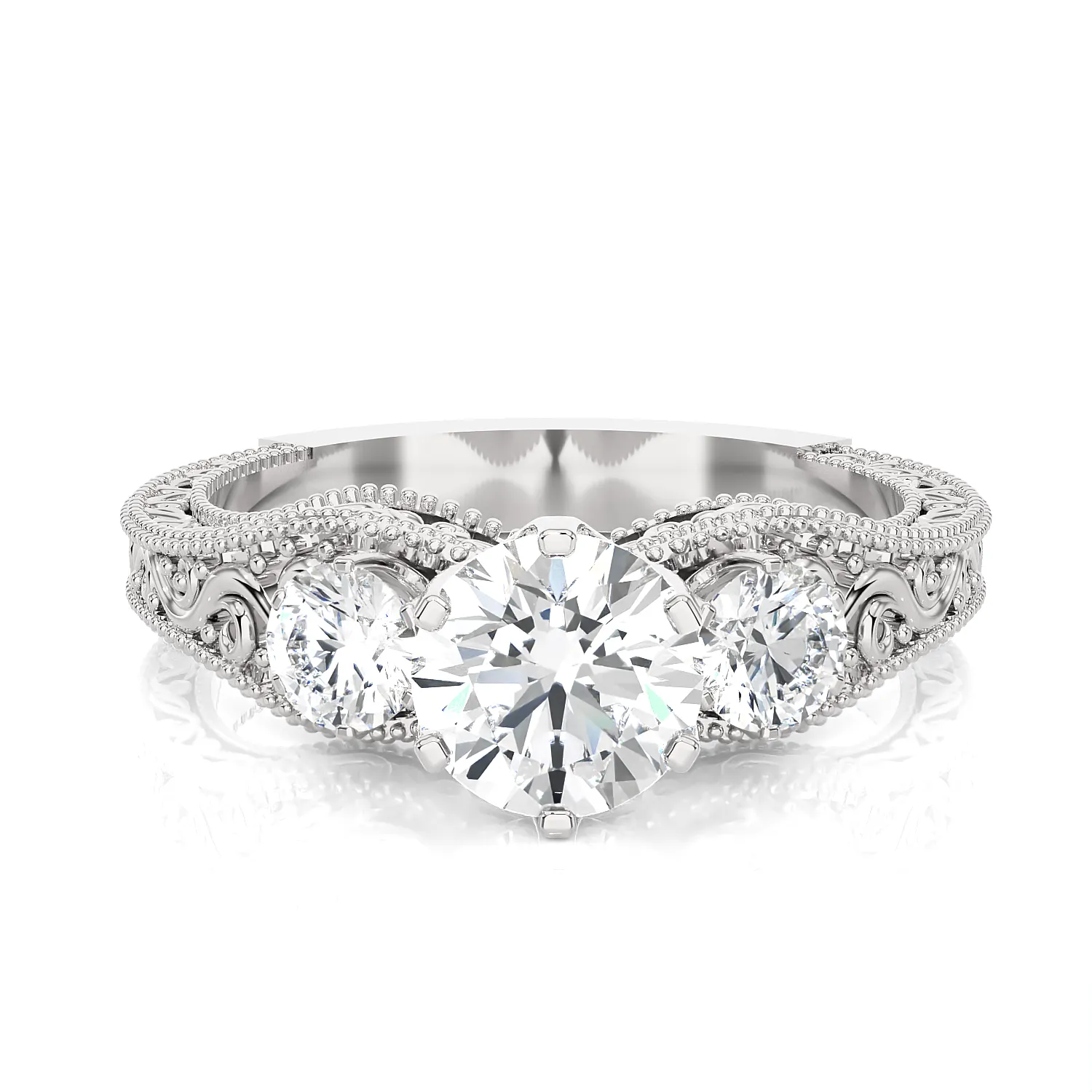 1 3/8 ctw Round Three Stone Lab Grown Diamond Ring