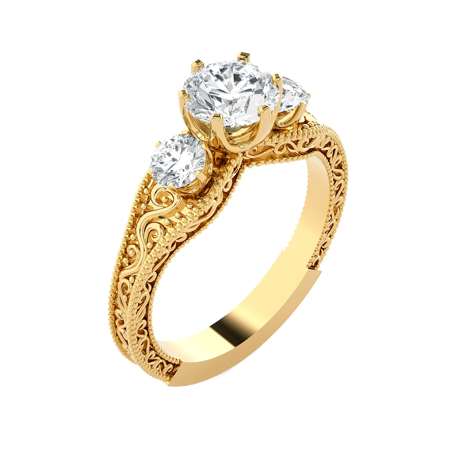 1 3/8 ctw Round Three Stone Lab Grown Diamond Ring