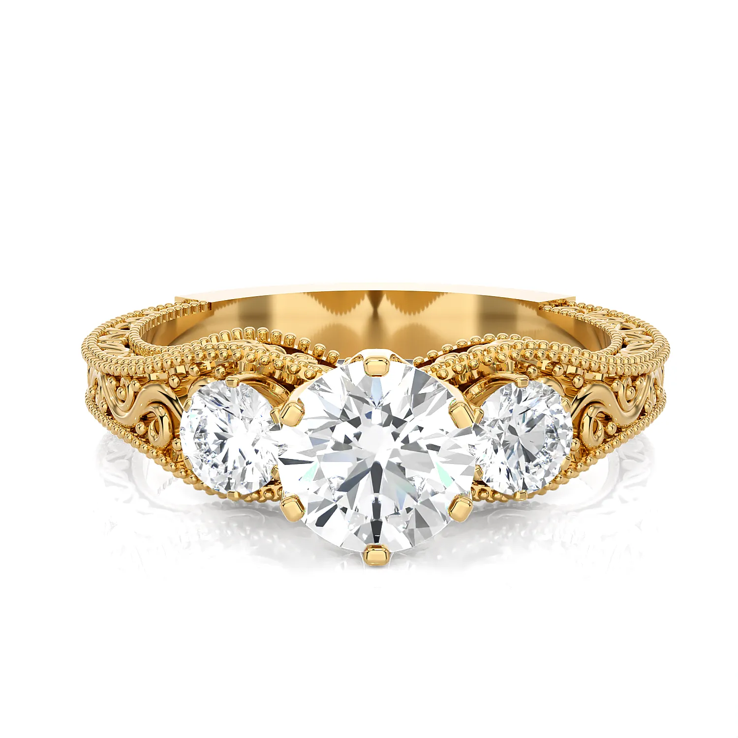 1 3/8 ctw Round Three Stone Lab Grown Diamond Ring