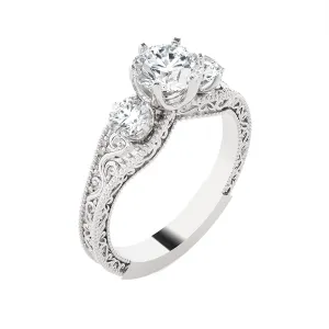 1 3/8 ctw Round Three Stone Lab Grown Diamond Ring