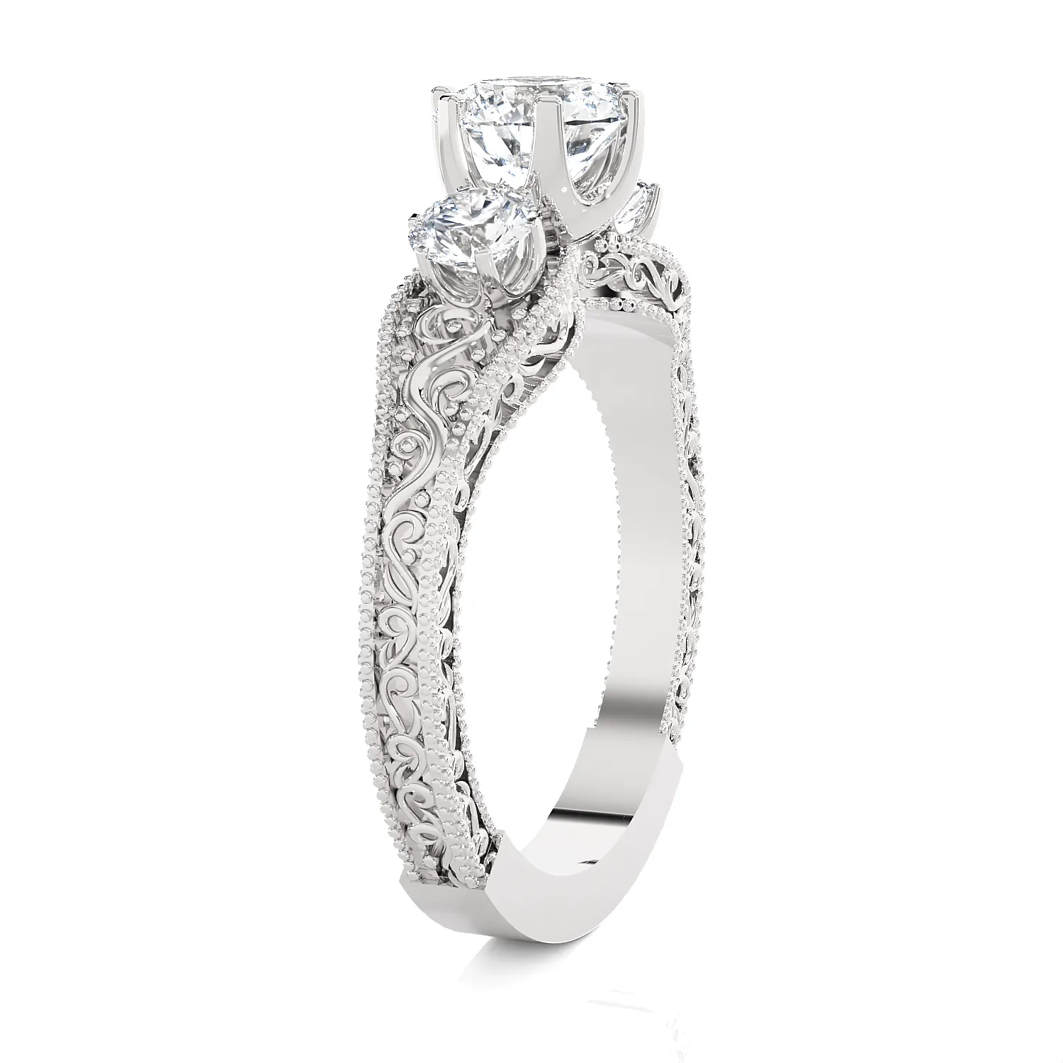 1 3/8 ctw Round Three Stone Lab Grown Diamond Ring