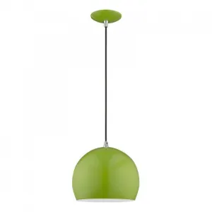 1 Light Shiny Apple Green Single Pendant