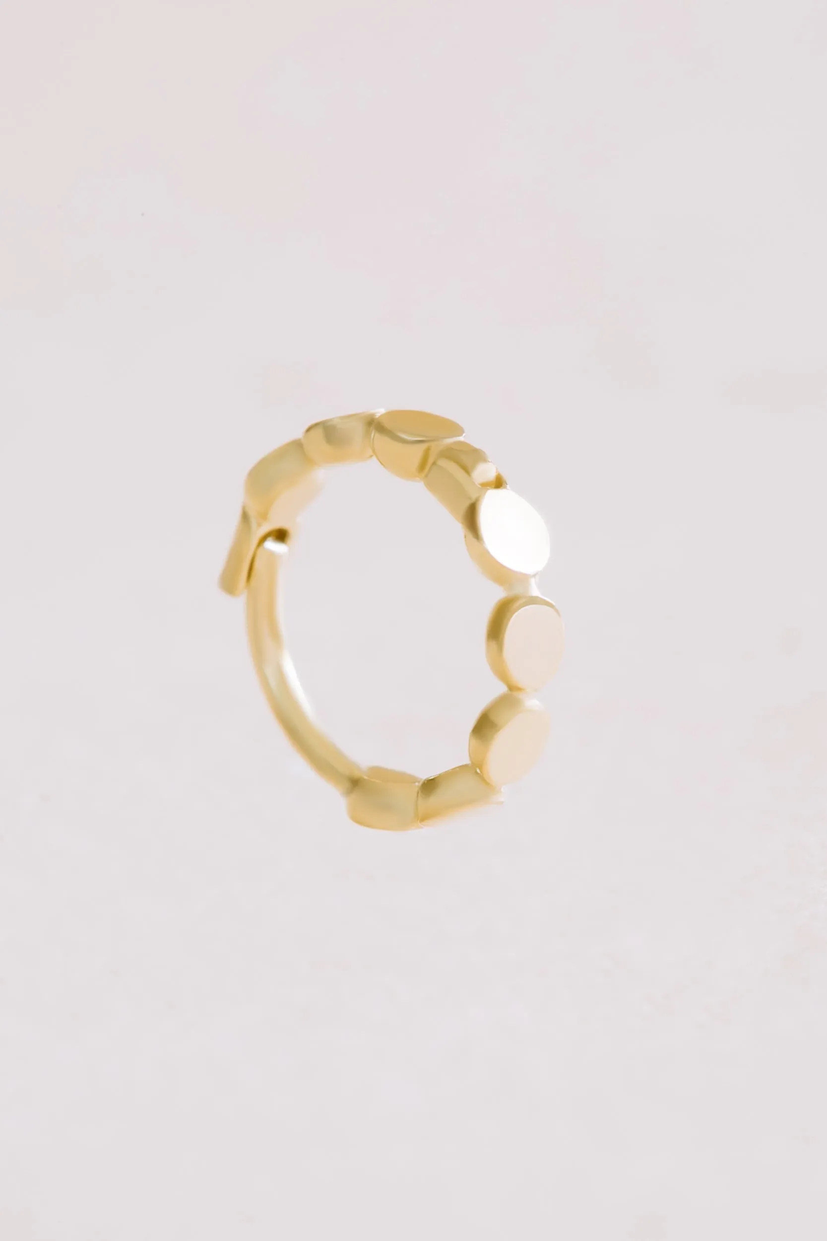 14K Solid Gold Jewelry Minimal Wrap Round Earring Hoop Ring