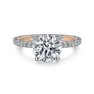 14K White And Rose Gold 'Danita' Classic Round Diamond Engagement Ring