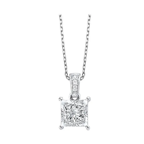 14KT White Gold & Diamond Tru Reflection Neckwear Pendant  - 1/6 ctw