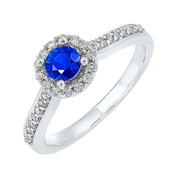 14KT WHITE GOLD DIAMOND (1/3CTW) & SAPPHIRE (1/3 CTW) RING