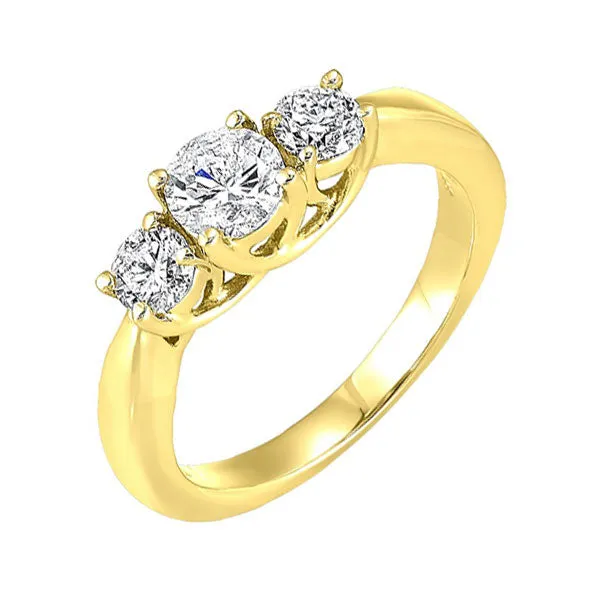 14KT Yellow Gold & Diamond Sparkle Fashion Ring  - 1-1/2 ctw