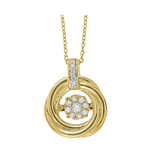 14KT Yellow Gold & Diamond Stunning Neckwear Pendant  - 1/6 ctw