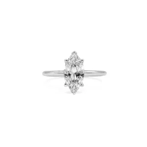 14kw Marquise Diamond Solitaire Ring