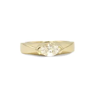 14ky .71ct Marquise East-West Geometric Diamond Ring