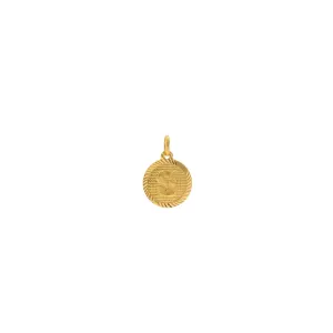 22K Gold "S" Medallion Pendant