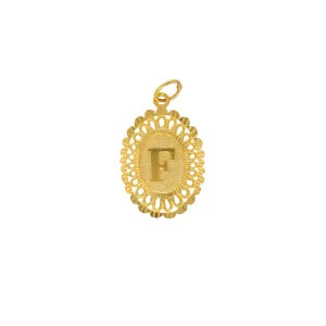 22K Yellow Gold Letter F Initial Pendant (4gm)