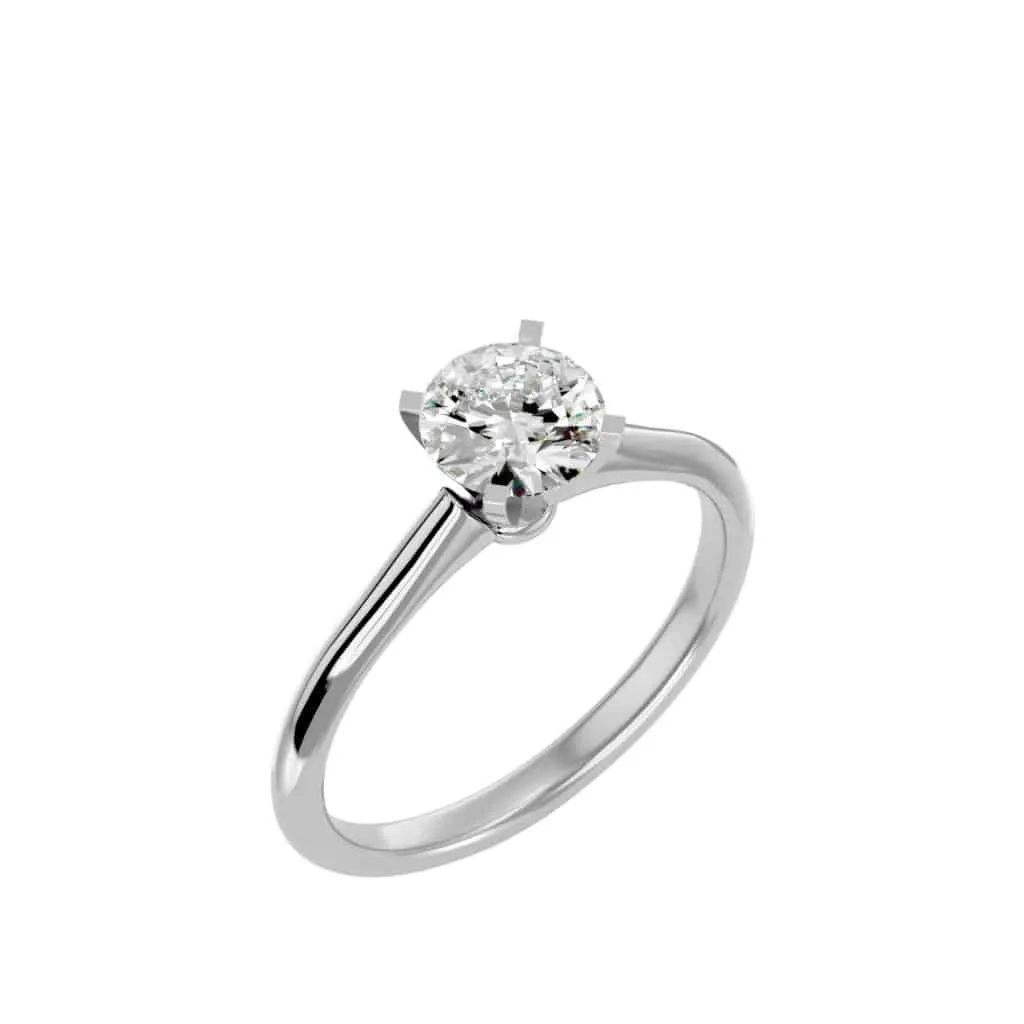 4 Prongs Solitaire Engagement Ring Simple Setting