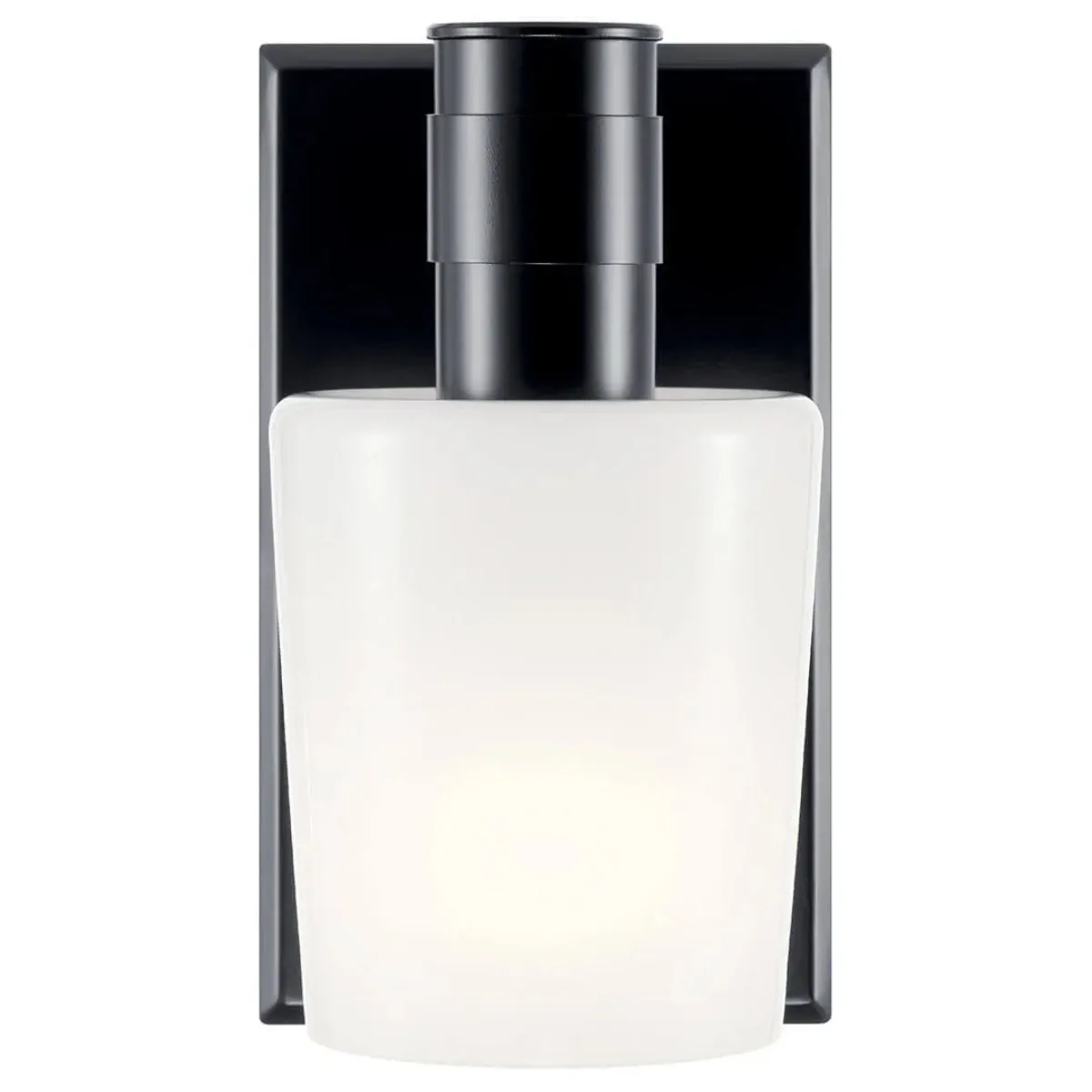 Adani 8" 1-Light Wall Sconce With Opal Glass, Black Finish