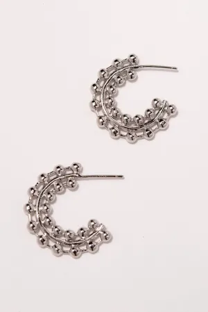 Amira Bead Open Hoop Earrings