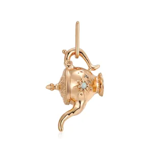 Aquarius Zodiac Gold Magic Lamp Opal Pendant