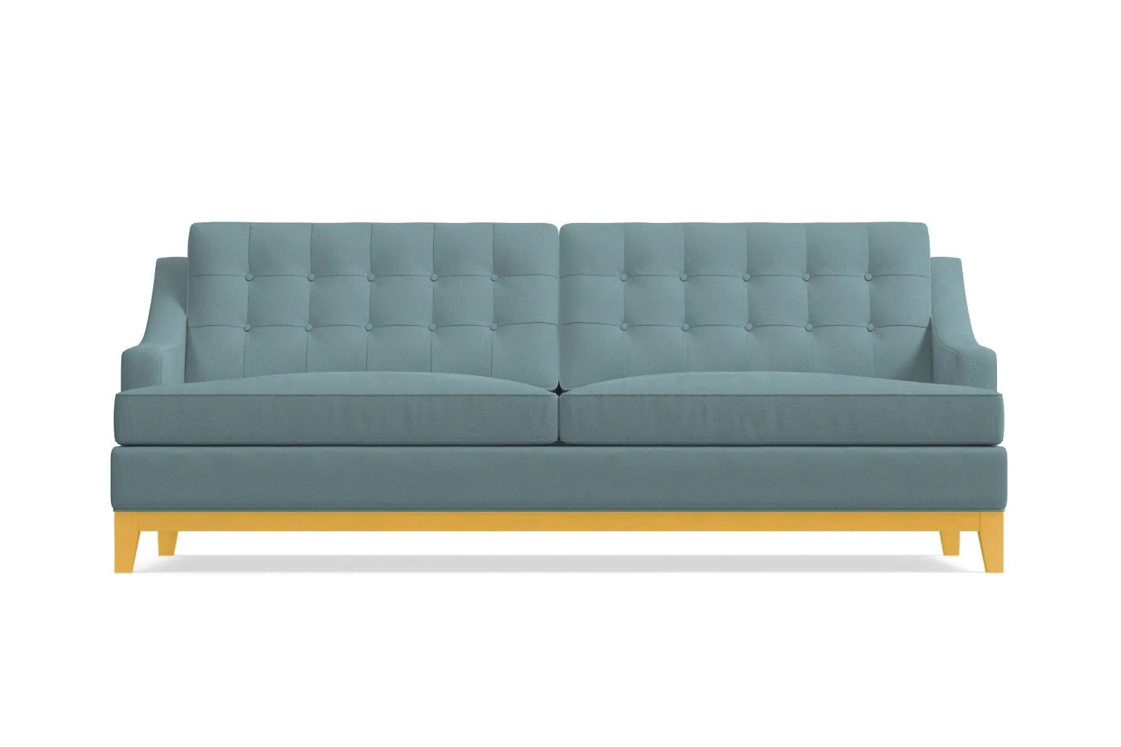 Bannister Velvet Queen Size Sleeper Sofa Bed :: Leg Finish: Natural / Sleeper Option: Memory Foam Mattress