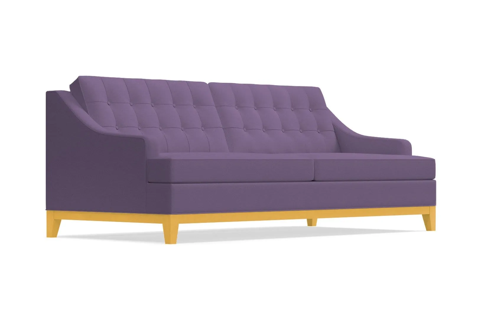 Bannister Velvet Queen Size Sleeper Sofa Bed :: Leg Finish: Natural / Sleeper Option: Memory Foam Mattress