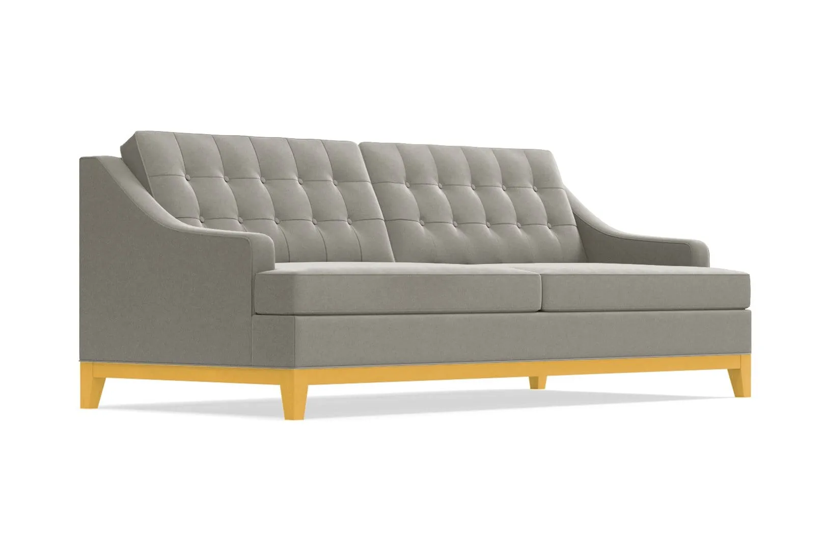 Bannister Velvet Queen Size Sleeper Sofa Bed :: Leg Finish: Natural / Sleeper Option: Memory Foam Mattress