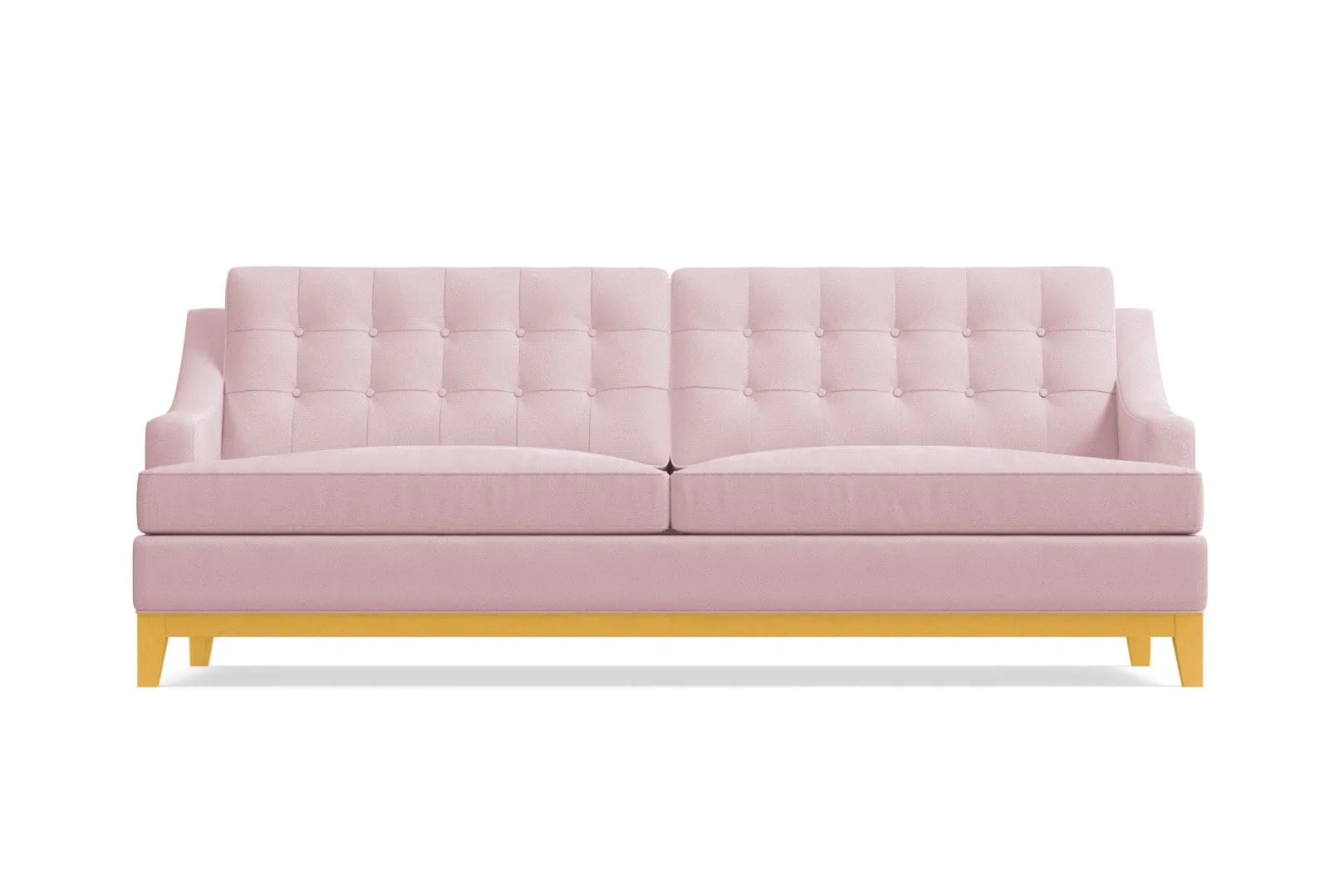 Bannister Velvet Queen Size Sleeper Sofa Bed :: Leg Finish: Natural / Sleeper Option: Memory Foam Mattress