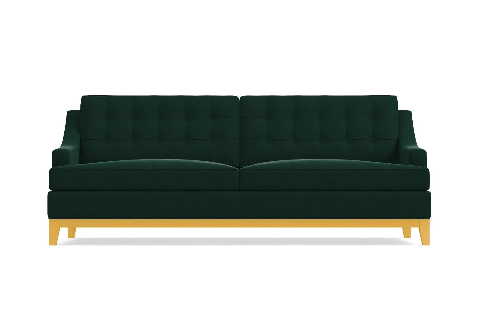 Bannister Velvet Queen Size Sleeper Sofa Bed :: Leg Finish: Natural / Sleeper Option: Memory Foam Mattress