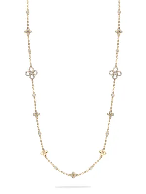 Be Boodles Medium Long Yellow Gold Diamond Necklace