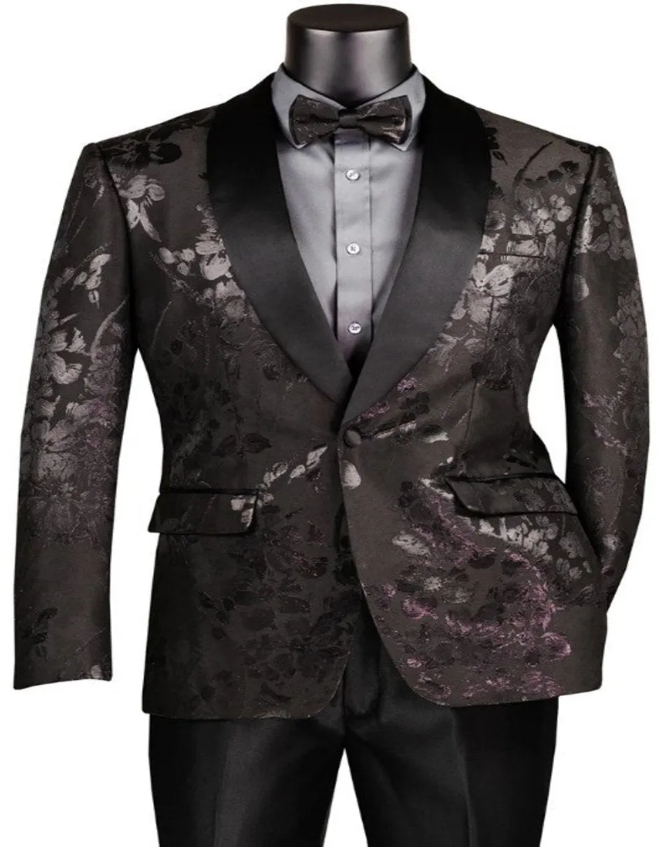 Black Tuxedo - Mens Wedding Suit Black Satin Shawl Lapel - Black Prom Suit Cheap Prom Tuxedos