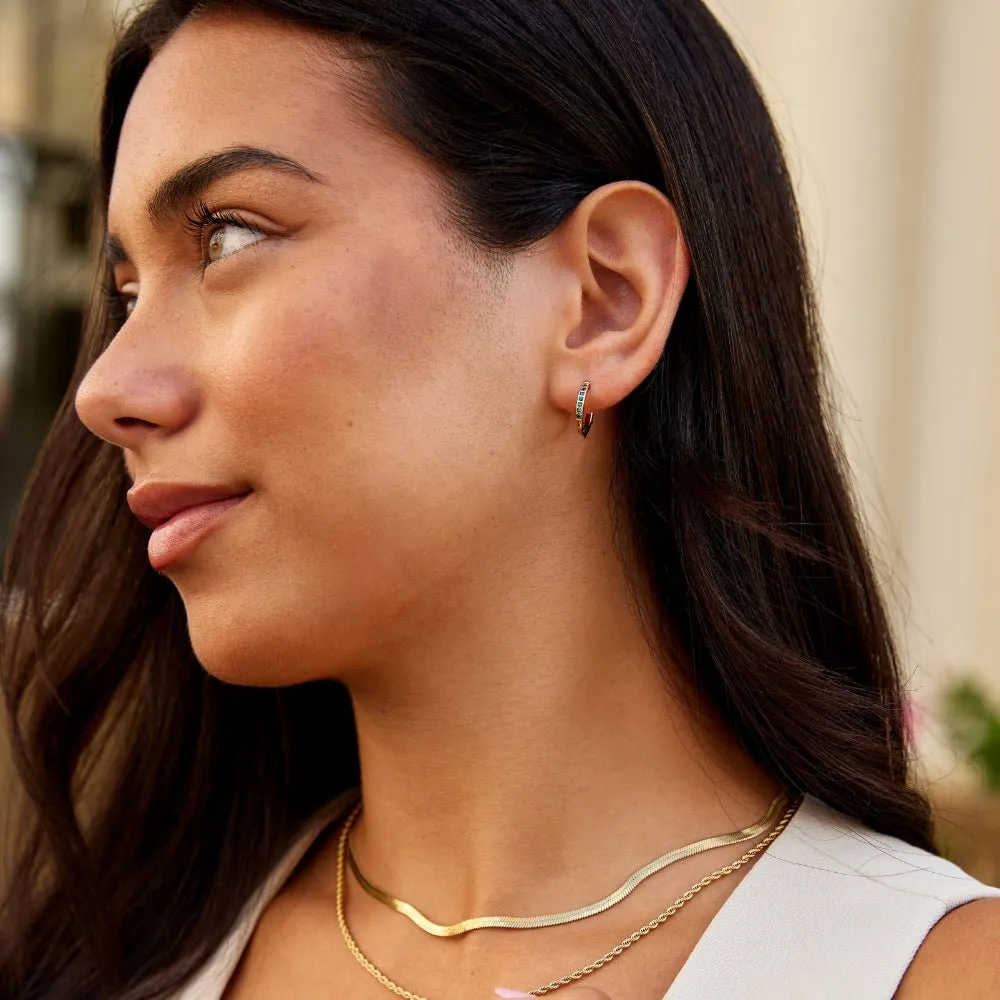 Blue Eternity Hoop Earrings