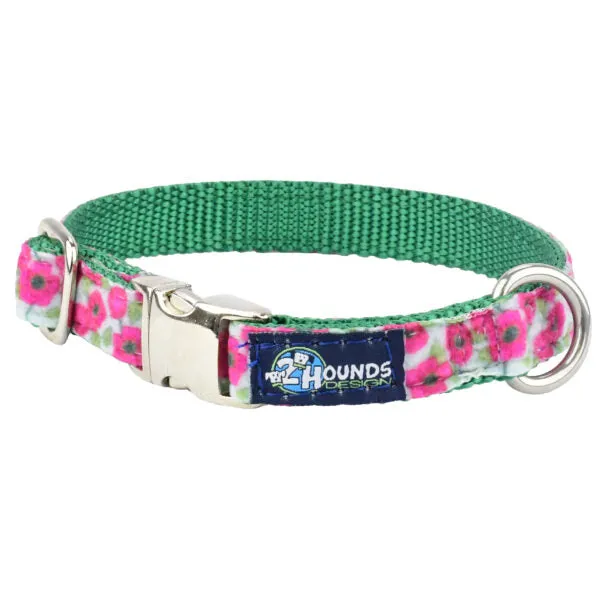 Bold Poppies Velvet Essential Dog Collar