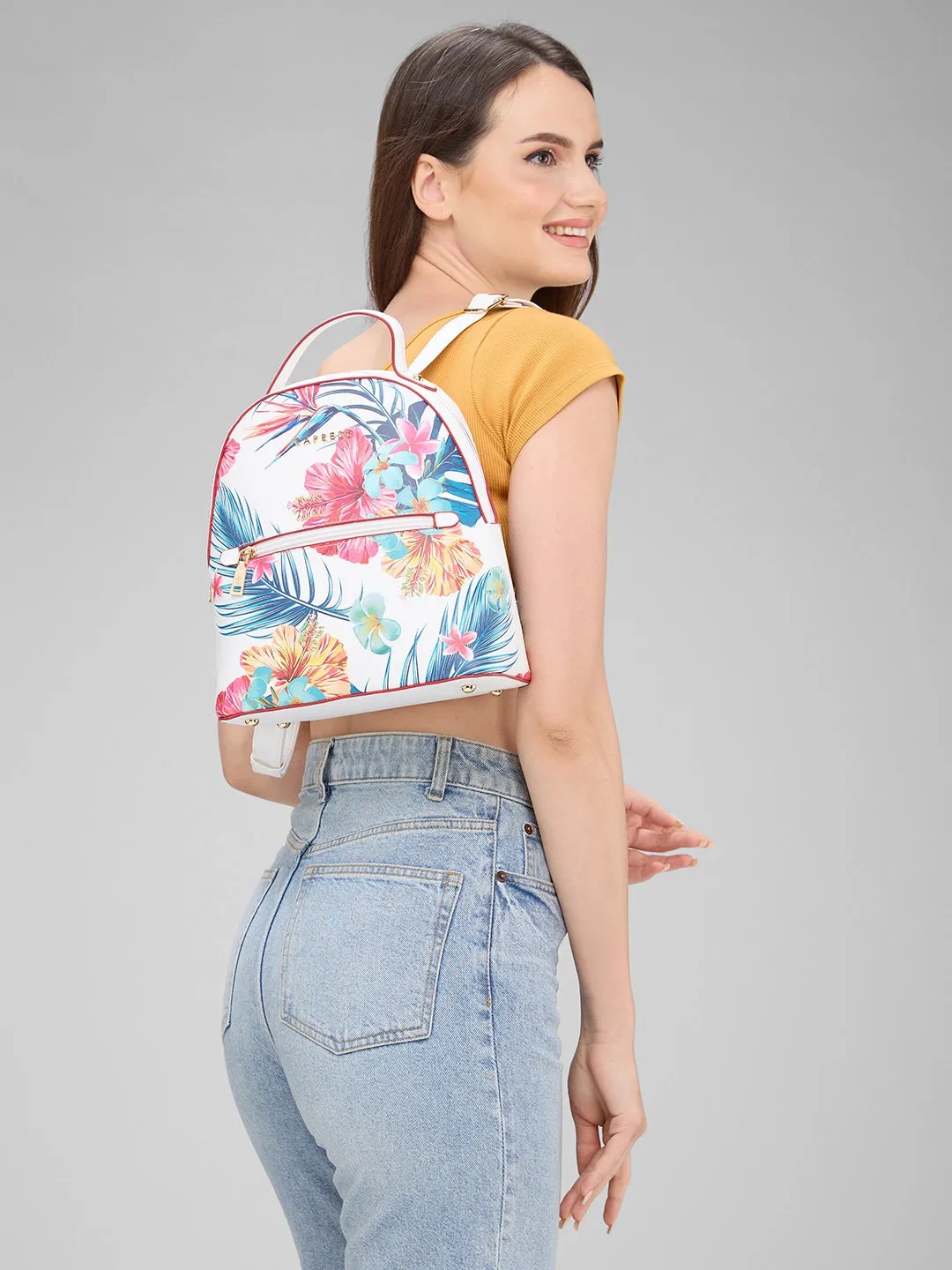 Caprese Renee Fashion Backpack Medium | Women'S Stylish Backpack White