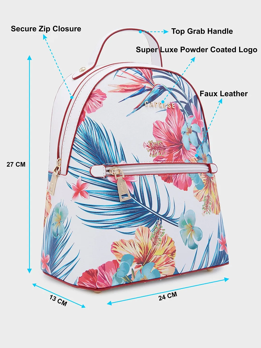 Caprese Renee Fashion Backpack Medium | Women'S Stylish Backpack White