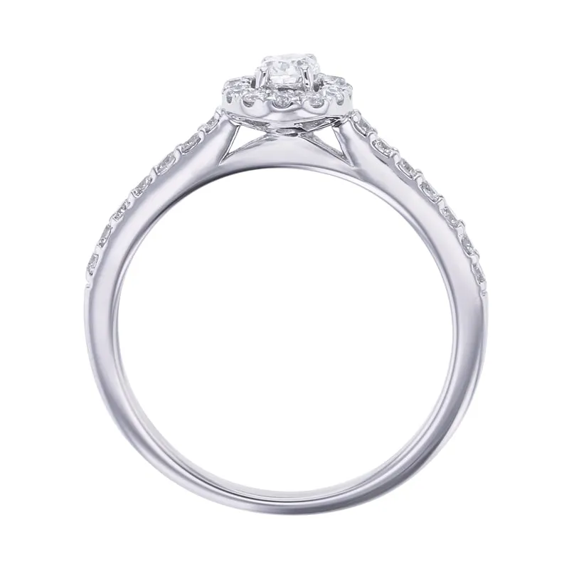 Carly Oval Halo 1/2ct Ready for Love Diamond Engagement Ring