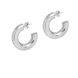 Chunky Hoop Earrings Silver - Large (Butterfly)