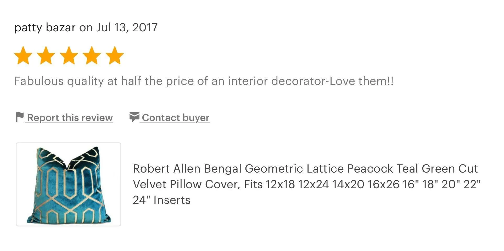 (CLEARANCE) Robert Allen Bengal Lattice Peacock Teal Green Geometric Italian Cut Velvet Pillow Cover