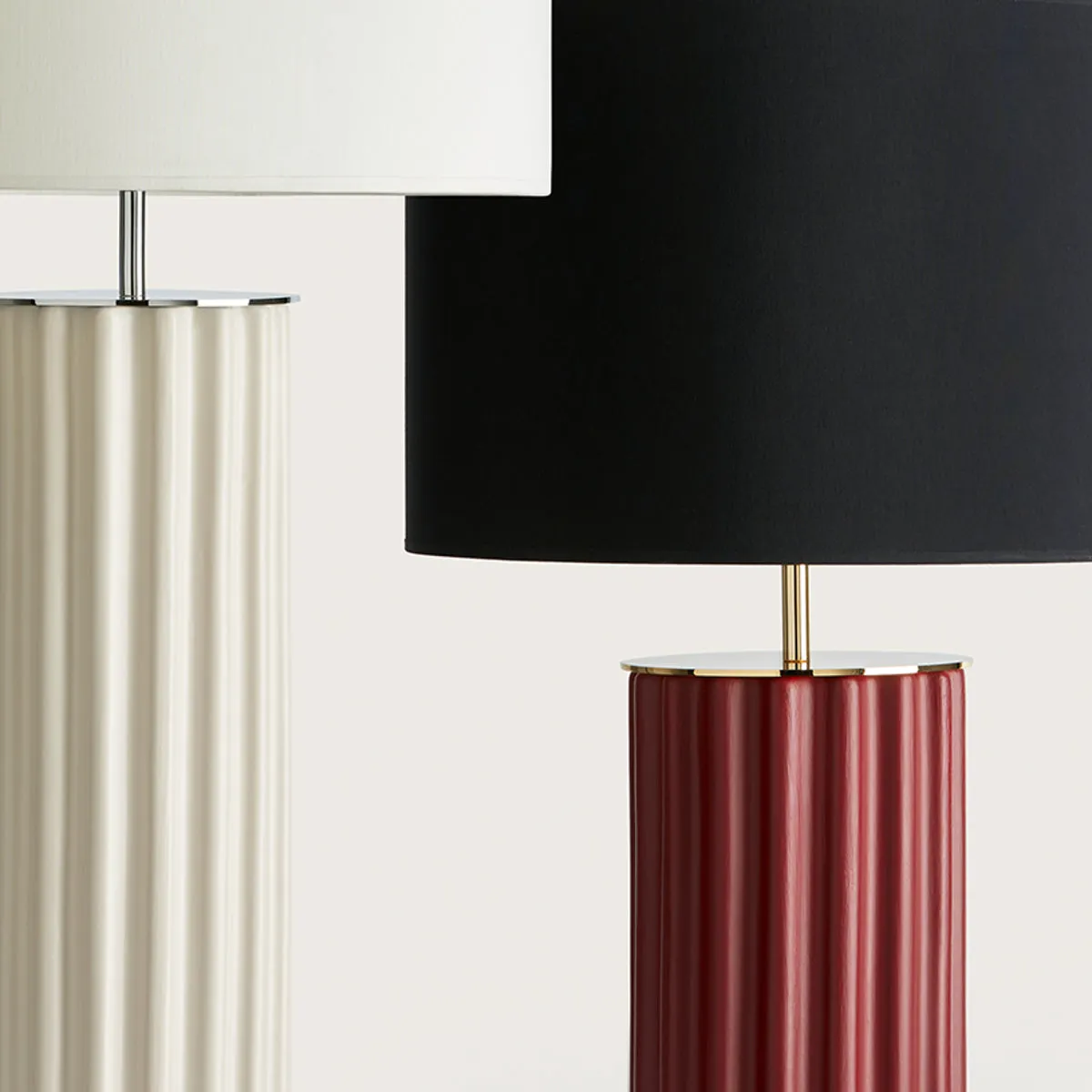 Contemporary 58cm Ribbed Ceramic Table Lamp