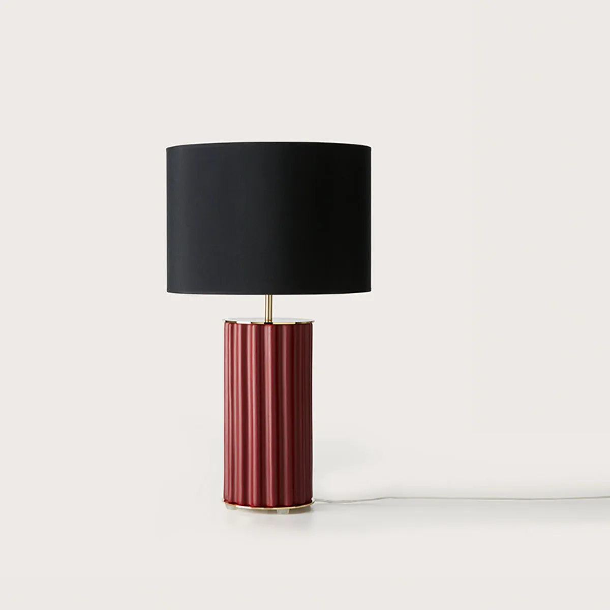 Contemporary 58cm Ribbed Ceramic Table Lamp