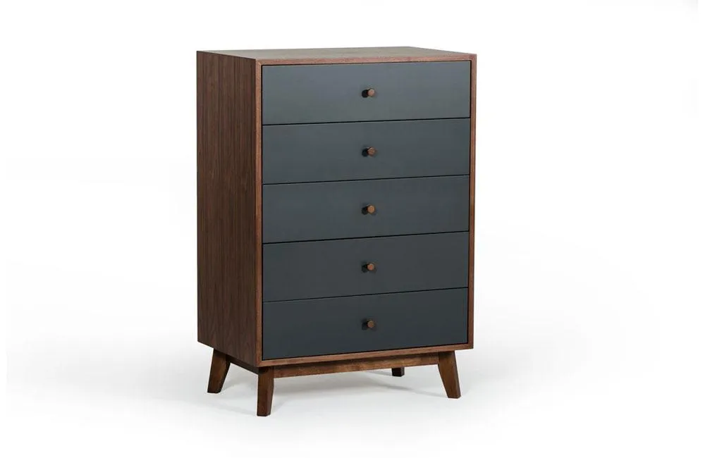 Dali Modern Gray & Walnut Chest