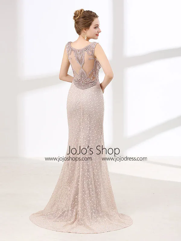 Elegant Long Formal Prom Evening Dress wtih Beautiful Back Design