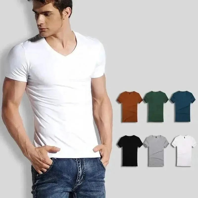 Elegant Slim Fit V-Neck T-Shirt for Men