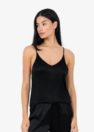 Embody Plisse Cami Shiny Black