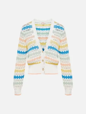 EP YAYING Short Hollow Knit Cardigan