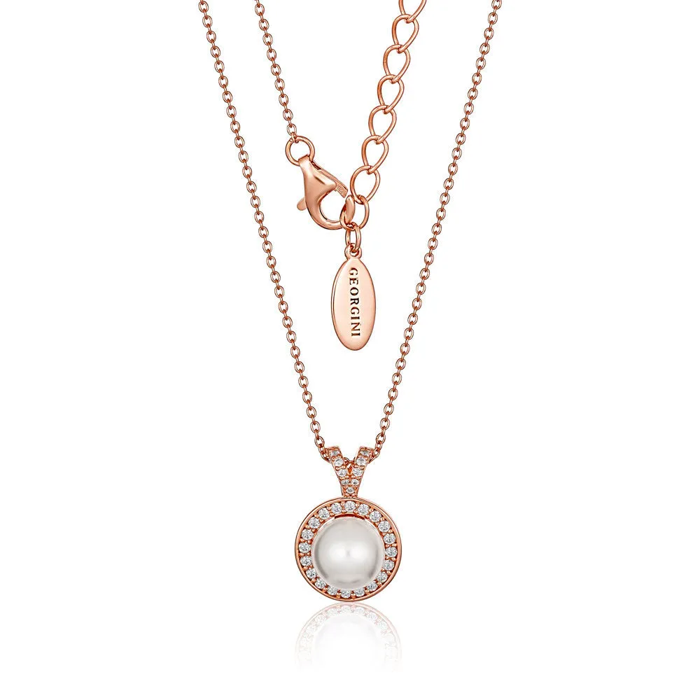 Georgini Heirloom Rose Gold Plated Sterling Silver Fresh Water Pearl Always Pendant