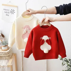 Girls Rabbit Knit Sweater