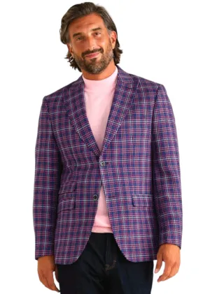 Inserch Purple Men's Jacket Mini-Houndstooth Blazer Style No: BL266