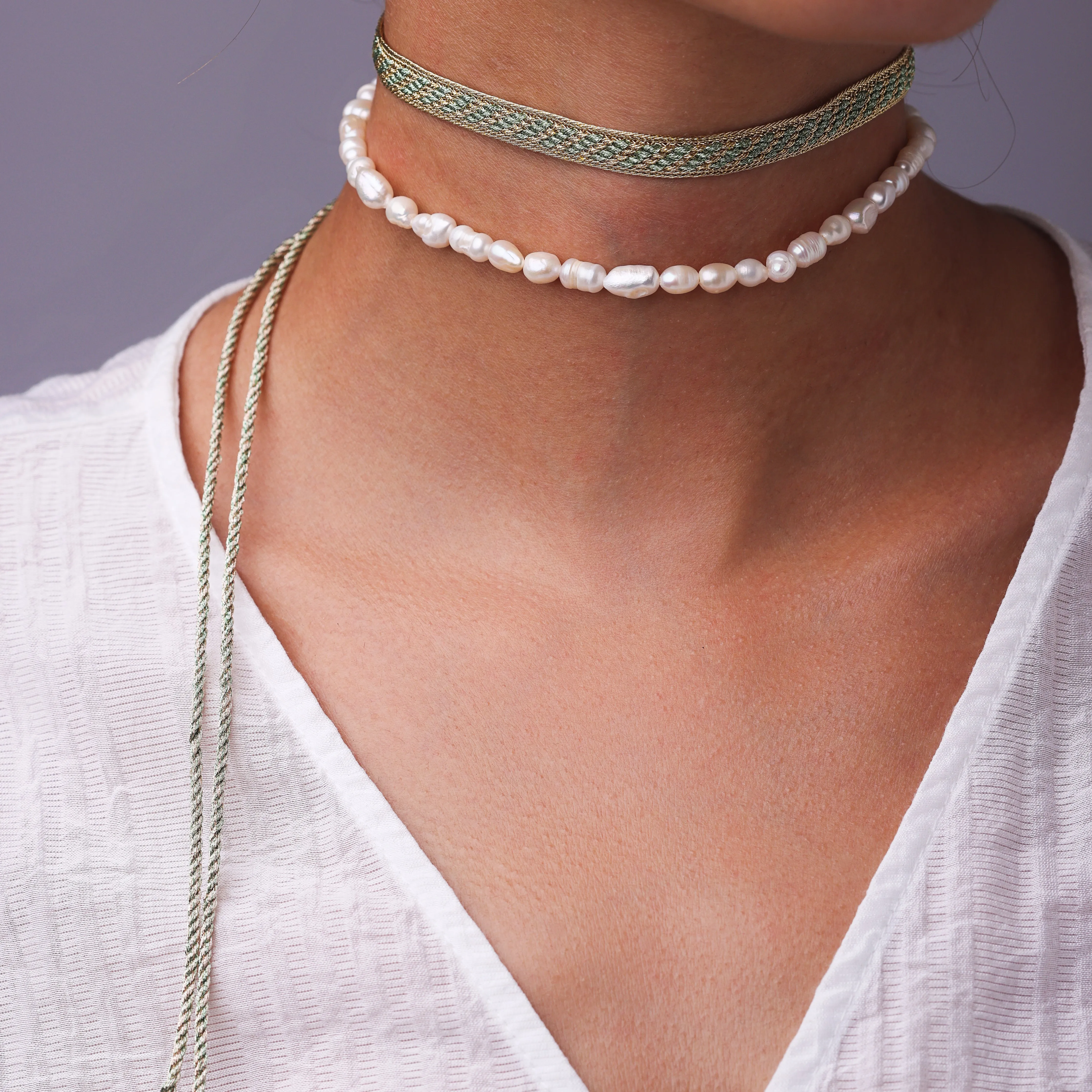 Izy n°2 Choker in Gold Basil