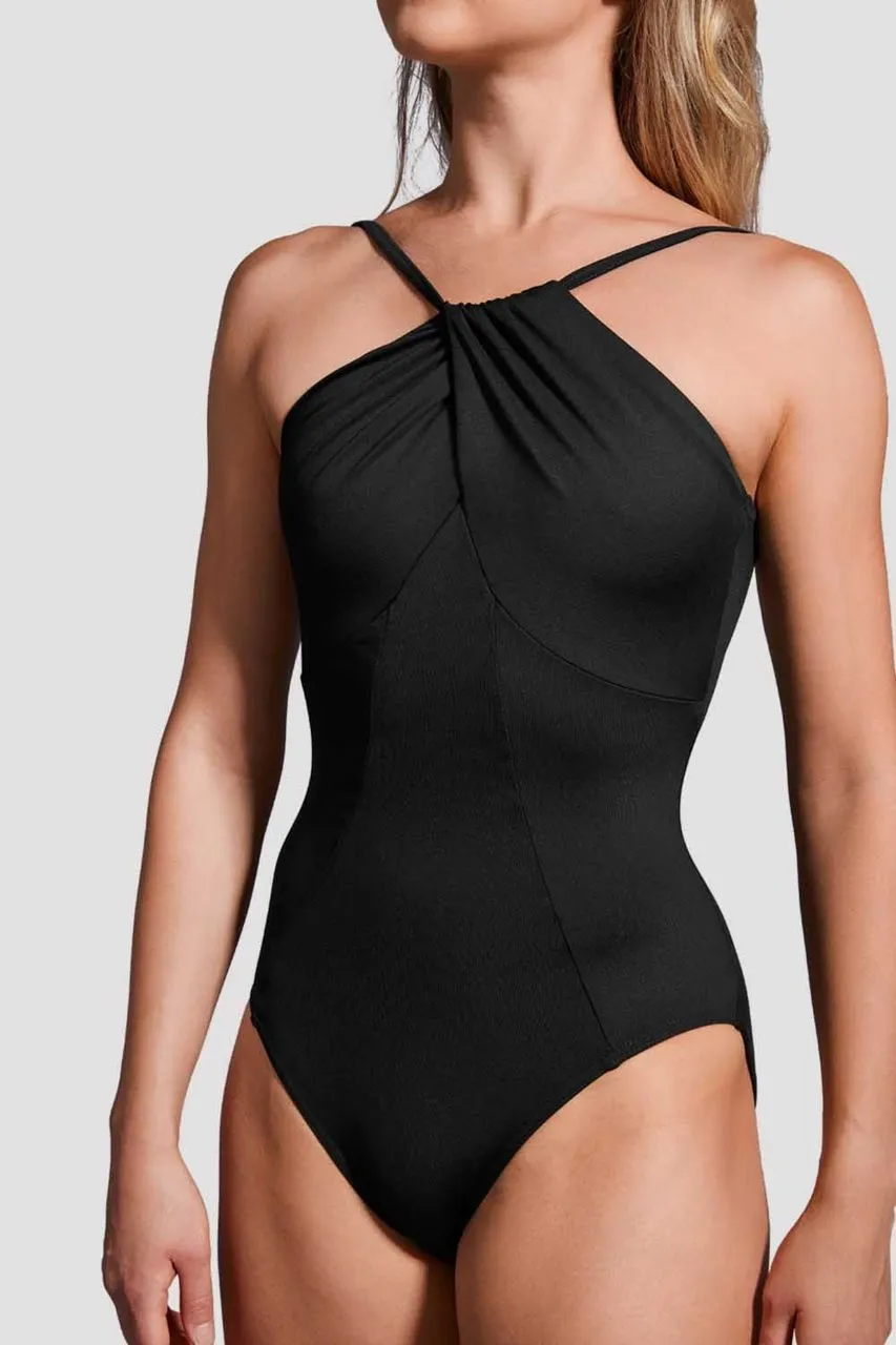 Ladies Mirella Black Label Twist High Neck Leotard