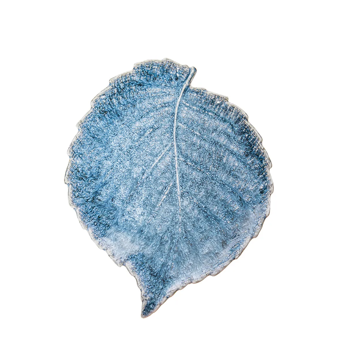 Large Blue Leaf Plate