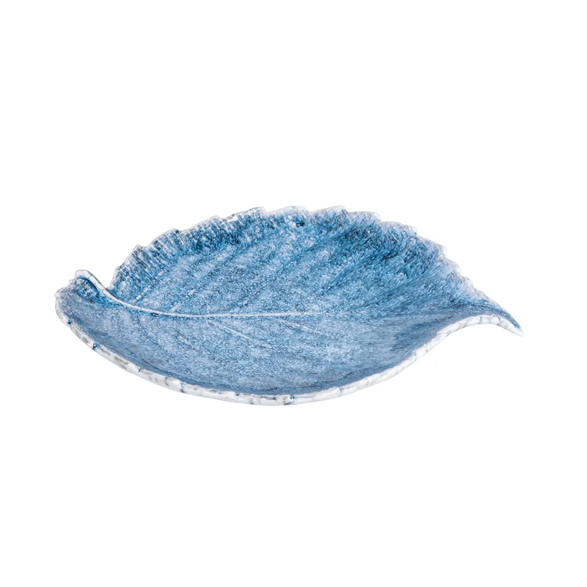 Large Blue Leaf Plate