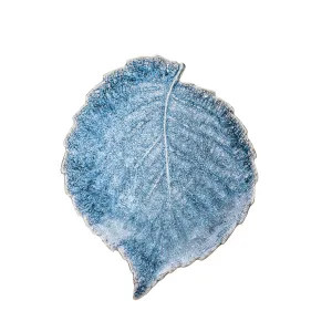 Large Blue Leaf Plate